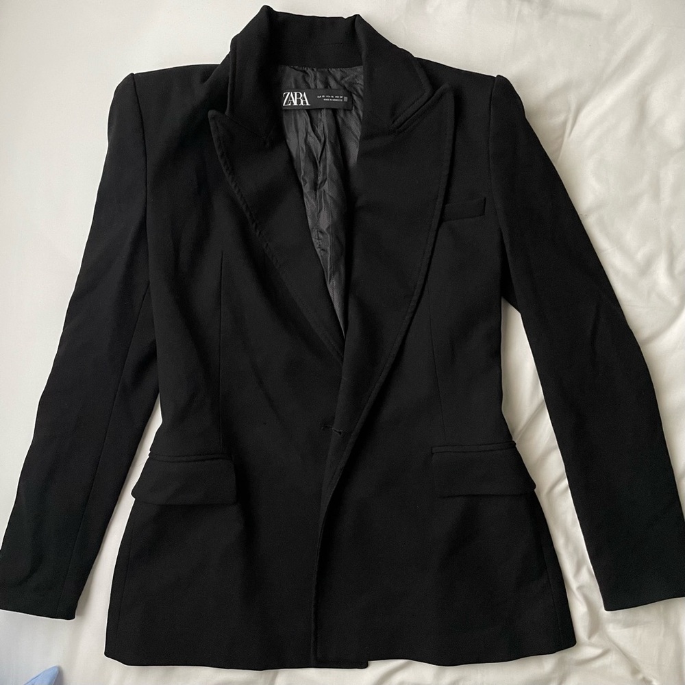 zara black blazer